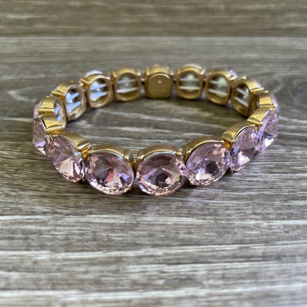 BaubleBar Pink Gold Crystal Statement Bracelet